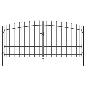 vidaXL Doppelflügel-Gartentor mit Speerspitzen 400 x 225 cm