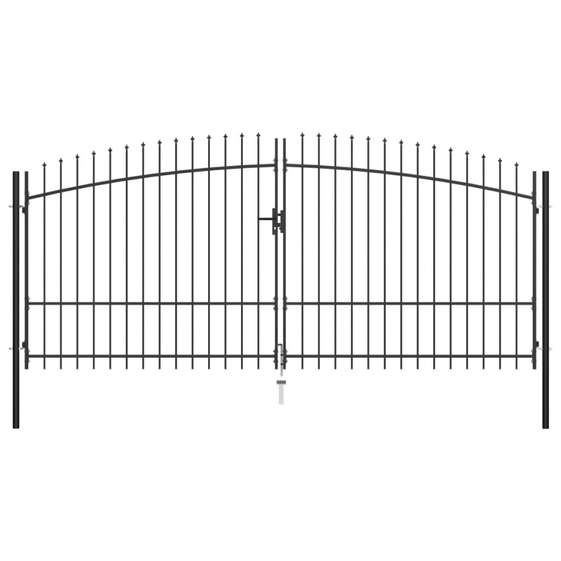 vidaXL Doppelflügel-Gartentor mit Speerspitzen 400 x 225 cm vidaXL Doppelflügel-Gartentor mit Speerspitzen 400 x 225 cm