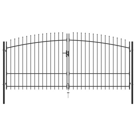 vidaXL Doppelflügel-Gartentor mit Speerspitzen 400 x 225 cm