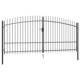 vidaXL Doppelflügel-Gartentor mit Speerspitzen 400 x 225 cm