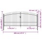 vidaXL Doppelflügel-Gartentor mit Speerspitzen 400 x 225 cm vidaXL Doppelflügel-Gartentor mit Speerspitzen 400 x 225 cm