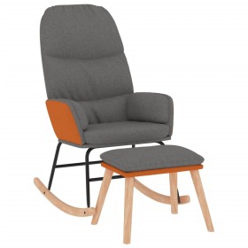 vidaXL Schaukelsessel mit Hocker Hellgrau Stoff