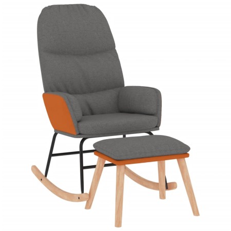 vidaXL Schaukelsessel mit Hocker Hellgrau Stoff