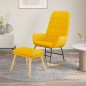 vidaXL Schaukelsessel mit Hocker Senfgelb Stoff vidaXL Schaukelsessel mit Hocker Senfgelb Stoff
