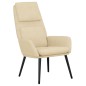 vidaXL Relaxsessel mit Hocker Creme Stoff vidaXL Relaxsessel mit Hocker Creme Stoff