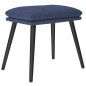 vidaXL Relaxsessel mit Hocker Blau Stoff vidaXL Relaxsessel mit Hocker Blau Stoff