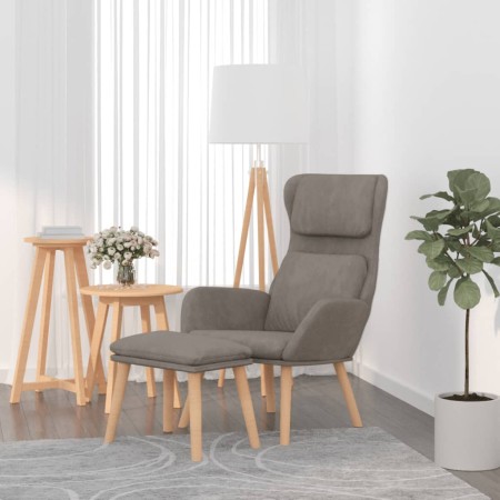 vidaXL Relaxsessel mit Hocker Hellgrau Samt