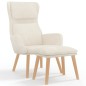 vidaXL Relaxsessel mit Hocker Cremeweiß Samt vidaXL Relaxsessel mit Hocker Cremeweiß Samt