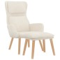 vidaXL Relaxsessel mit Hocker Cremeweiß Samt vidaXL Relaxsessel mit Hocker Cremeweiß Samt