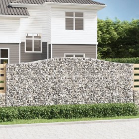 vidaXL Gabionen mit Hochbogen 20 Stk 400x50x160/180cm Verzinktes Eisen