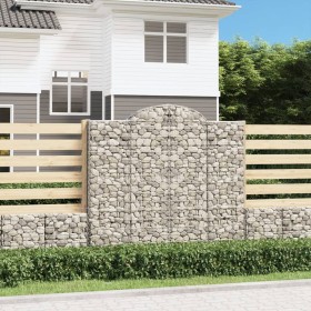 vidaXL Gabionen mit Hochbogen 2 Stk. 200x30x180/200cm Verzinktes Eisen