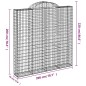 vidaXL Gabionen mit Hochbogen 12 Stk 200x30x200/220cm Verzinktes Eisen vidaXL Gabionen mit Hochbogen 12 Stk 200x30x200/220cm Verzinktes Eisen
