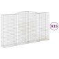 vidaXL Gabionen mit Hochbogen 15Stk. 400x50x220/240cm Verzinktes Eisen vidaXL Gabionen mit Hochbogen 15Stk. 400x50x220/240cm Verzinktes Eisen