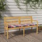 vidaXL Batavia-Bank mit Kissen Rot Karomuster 150 cm Massivholz Teak vidaXL Batavia-Bank mit Kissen Rot Karomuster 150 cm Massivholz Teak