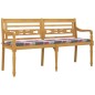 vidaXL Batavia-Bank mit Kissen Rot Karomuster 150 cm Massivholz Teak vidaXL Batavia-Bank mit Kissen Rot Karomuster 150 cm Massivholz Teak