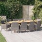 vidaXL 11-tlg. Garten-Essgruppe mit Kissen Grau vidaXL 11-tlg. Garten-Essgruppe mit Kissen Grau