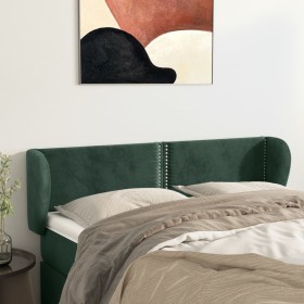 vidaXL Kopfteil mit Ohren Dunkelgrün 147x23x78/88 cm Samt