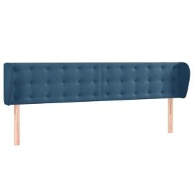 vidaXL Kopfteil mit Ohren Dunkelblau 183x23x78/88 cm Samt
