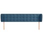 vidaXL Kopfteil mit Ohren Dunkelblau 183x23x78/88 cm Samt