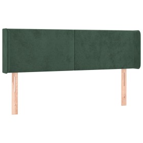 vidaXL Kopfteil mit Ohren Dunkelgrün 147x16x78/88 cm Samt
