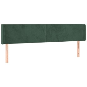 vidaXL Kopfteil mit Ohren Dunkelgrün 163x16x78/88 cm Samt