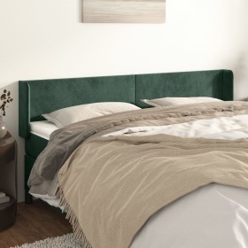 vidaXL Kopfteil mit Ohren Dunkelgrün 183x16x78/88 cm Samt