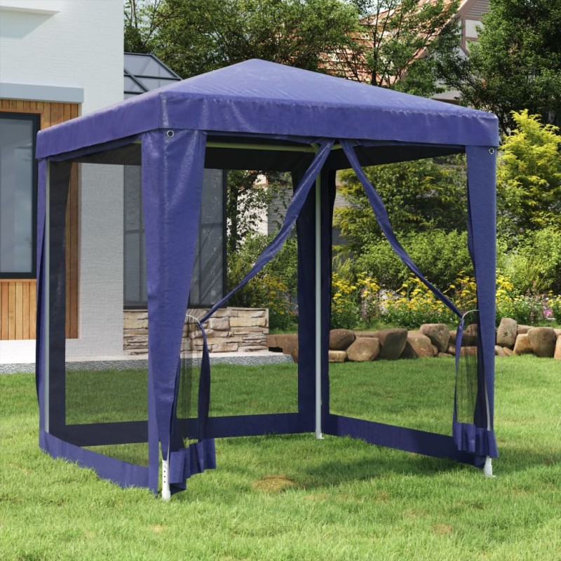 vidaXL Partyzelt mit 4 Mesh-Seitenwänden Blau 2x2 m HDPE vidaXL Partyzelt mit 4 Mesh-Seitenwänden Blau 2x2 m HDPE