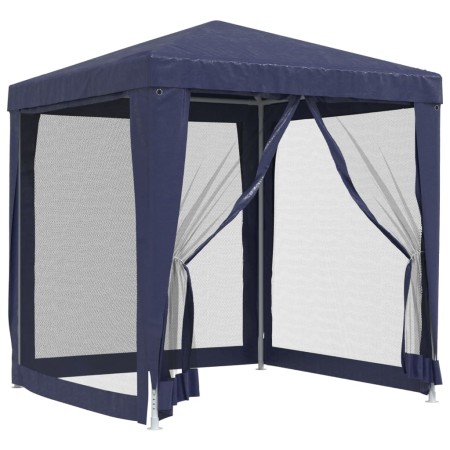 vidaXL Partyzelt mit 4 Mesh-Seitenwänden Blau 2x2 m HDPE