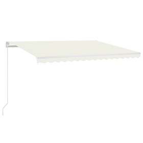 vidaXL Markise Manuell Einziehbar mit LED 450x350 cm Creme