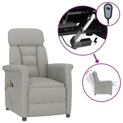 Massagesessel Elektrisch Hellgrau Wildleder-Optik
