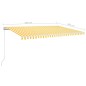 vidaXL Markise Manuell Einziehbar mit LED 500x300 cm Gelb und Weiß vidaXL Markise Manuell Einziehbar mit LED 500x300 cm Gelb und Weiß