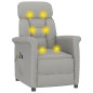 Massagesessel Elektrisch Hellgrau Wildleder-Optik Massagesessel Elektrisch Hellgrau Wildleder-Optik