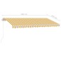 vidaXL Markise Manuell Einziehbar mit LED 450x350 cm Gelb Weiß vidaXL Markise Manuell Einziehbar mit LED 450x350 cm Gelb Weiß