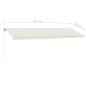 vidaXL Markise Manuell Einziehbar mit LED 500x350 cm Creme vidaXL Markise Manuell Einziehbar mit LED 500x350 cm Creme