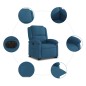 vidaXL Relaxsessel mit Aufstehhilfe Elektrisch Blau Samt vidaXL Relaxsessel mit Aufstehhilfe Elektrisch Blau Samt
