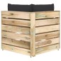 Modulares Ecksofa mit Kissen Grün Imprägniertes Holz Modulares Ecksofa mit Kissen Grün Imprägniertes Holz