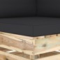 Modulares Ecksofa mit Kissen Grün Imprägniertes Holz Modulares Ecksofa mit Kissen Grün Imprägniertes Holz