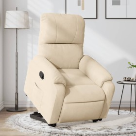 vidaXL Relaxsessel mit Aufstehhilfe Creme Mikrofasergewebe