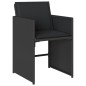 vidaXL 5-tlg. Garten-Essgruppe mit Kissen Schwarz Poly Rattan vidaXL 5-tlg. Garten-Essgruppe mit Kissen Schwarz Poly Rattan