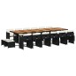 vidaXL 17-tlg. Garten-Essgruppe mit Kissen Schwarz Poly Rattan vidaXL 17-tlg. Garten-Essgruppe mit Kissen Schwarz Poly Rattan