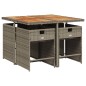 vidaXL 5-tlg. Garten-Essgruppe mit Kissen Grau Poly Rattan vidaXL 5-tlg. Garten-Essgruppe mit Kissen Grau Poly Rattan