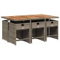 vidaXL 7-tlg. Garten-Essgruppe mit Kissen Grau Poly Rattan vidaXL 7-tlg. Garten-Essgruppe mit Kissen Grau Poly Rattan