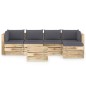6-tlg. Garten-Lounge-Set mit Kissen Grün Imprägniertes Holz 6-tlg. Garten-Lounge-Set mit Kissen Grün Imprägniertes Holz
