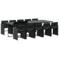 vidaXL 11-tlg. Garten-Essgruppe mit Kissen Schwarz Poly Rattan vidaXL 11-tlg. Garten-Essgruppe mit Kissen Schwarz Poly Rattan
