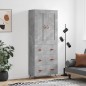 Highboard Betongrau 69,5x34x180 cm Holzwerkstoff Highboard Betongrau 69,5x34x180 cm Holzwerkstoff