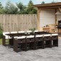 vidaXL 11-tlg. Garten-Essgruppe mit Kissen Braun Poly Rattan vidaXL 11-tlg. Garten-Essgruppe mit Kissen Braun Poly Rattan