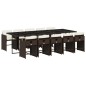 vidaXL 11-tlg. Garten-Essgruppe mit Kissen Braun Poly Rattan vidaXL 11-tlg. Garten-Essgruppe mit Kissen Braun Poly Rattan