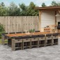 vidaXL 13-tlg. Garten-Essgruppe mit Kissen Grau Poly Rattan vidaXL 13-tlg. Garten-Essgruppe mit Kissen Grau Poly Rattan