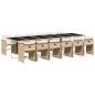 vidaXL 13-tlg. Garten-Essgruppe mit Kissen Beige Poly Rattan vidaXL 13-tlg. Garten-Essgruppe mit Kissen Beige Poly Rattan