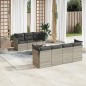 vidaXL 8-tlg. Garten-Sofagarnitur mit Kissen Hellgrau Poly Rattan vidaXL 8-tlg. Garten-Sofagarnitur mit Kissen Hellgrau Poly Rattan